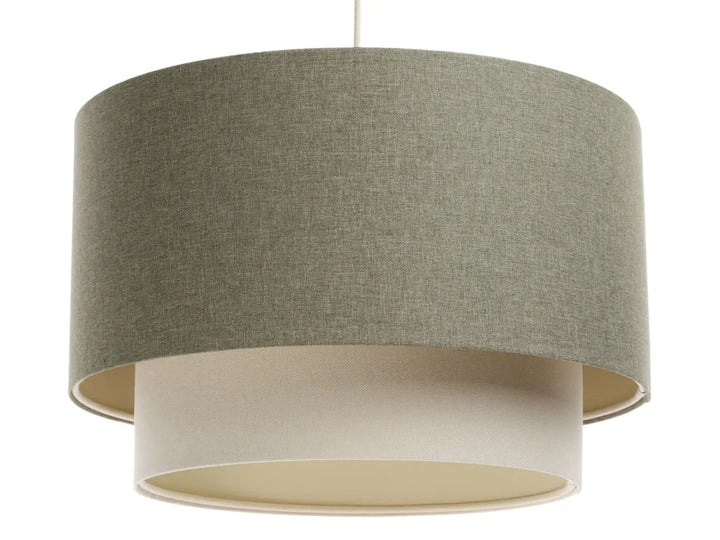 Pendant lamp Duo BOHO ELEGANT – Grey green/Creme/Ecru