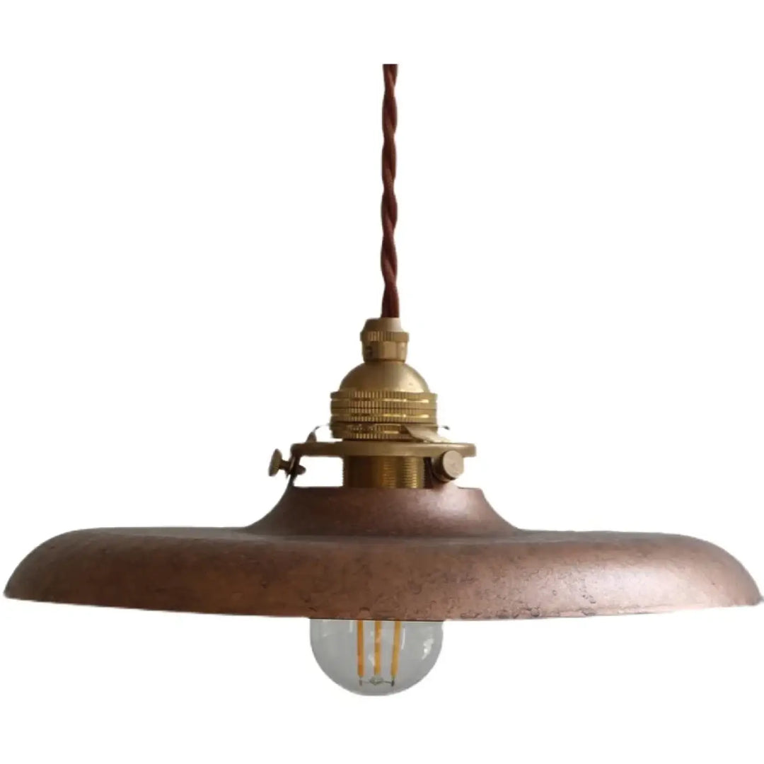 Suspension luminaire vintage en métal avec câble tressé chic