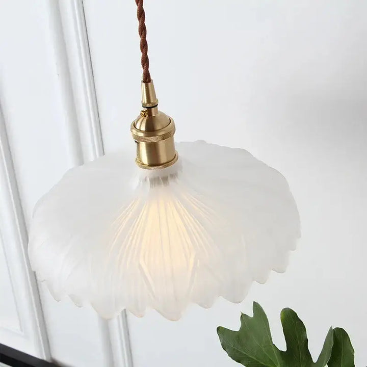 Suspension luminaire vintage verre transparent cannelé élégant