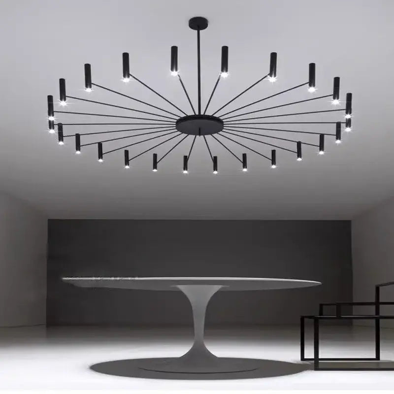 Suspension Luminaire XXL Design Graphique Noir À Bras Multiples