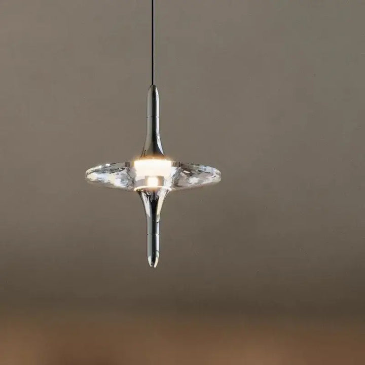 Suspension lumineuse design cristal moderne argent