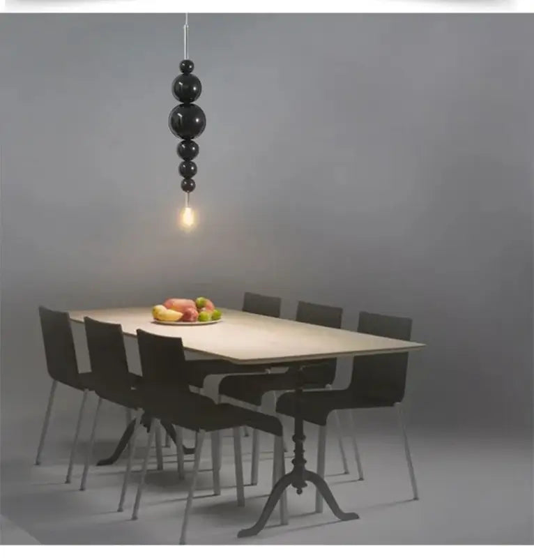 Suspension Lustre Noir Boules Design Moderne Luxueux