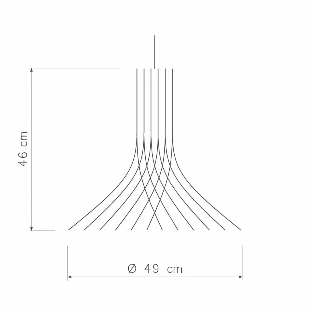 Suspension luminaire månitj piatoni finition naturelle bois fsc avec bras incurvés noirs minimalistes modernes