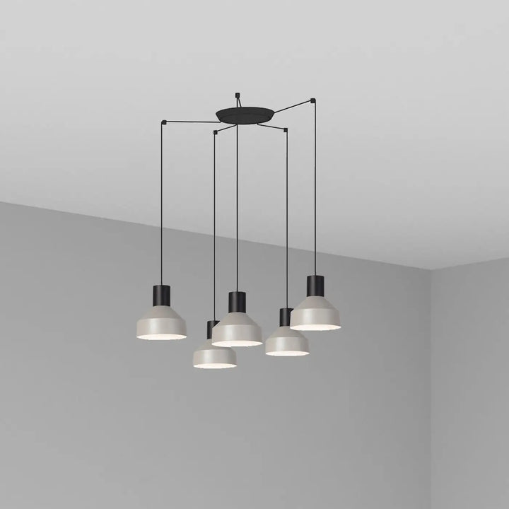 Suspension Kombo 20 cm grise à 5 suspensions de Faro Barcelona