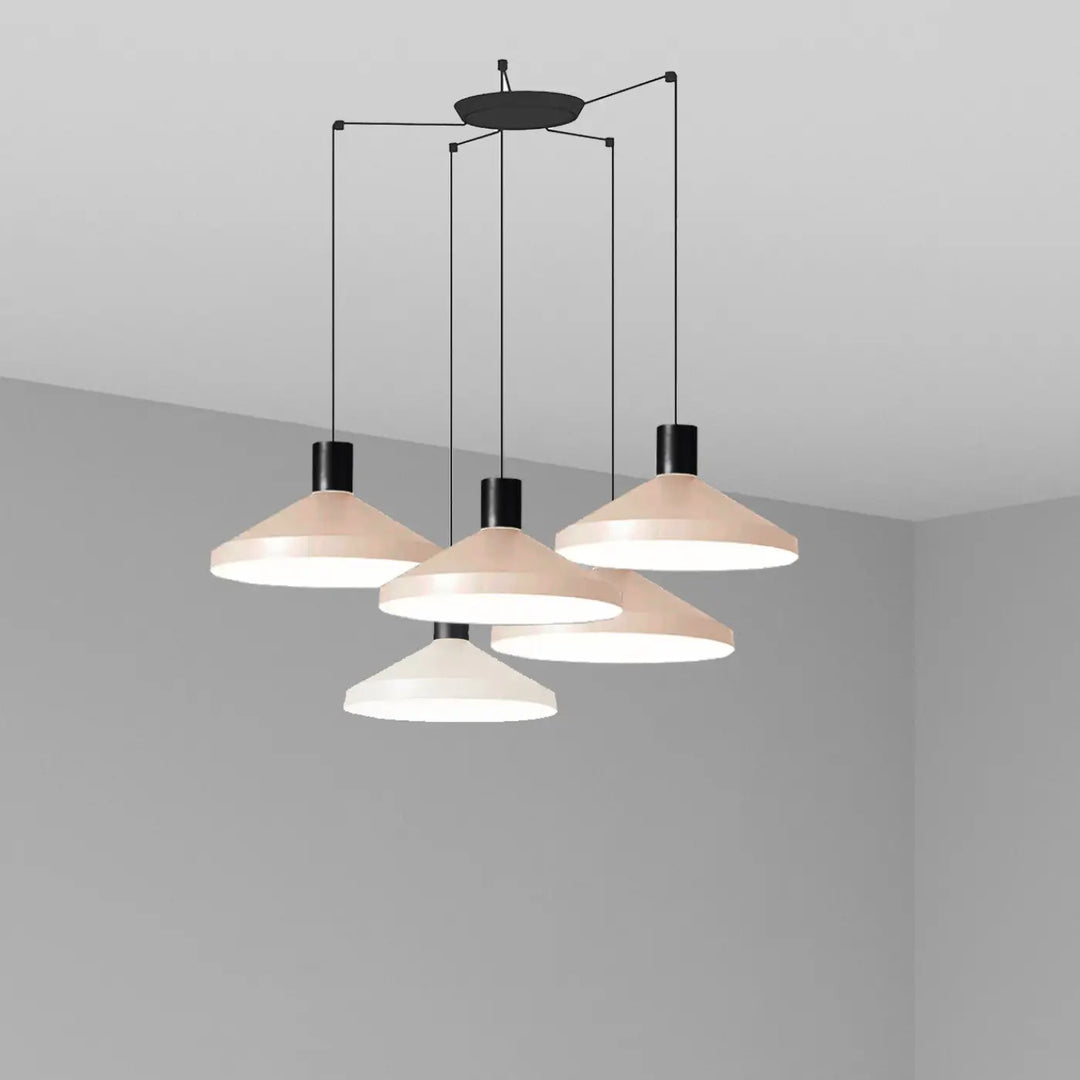 Suspension Kombo 40 cm beige à 5 suspensions de Faro Barcelona