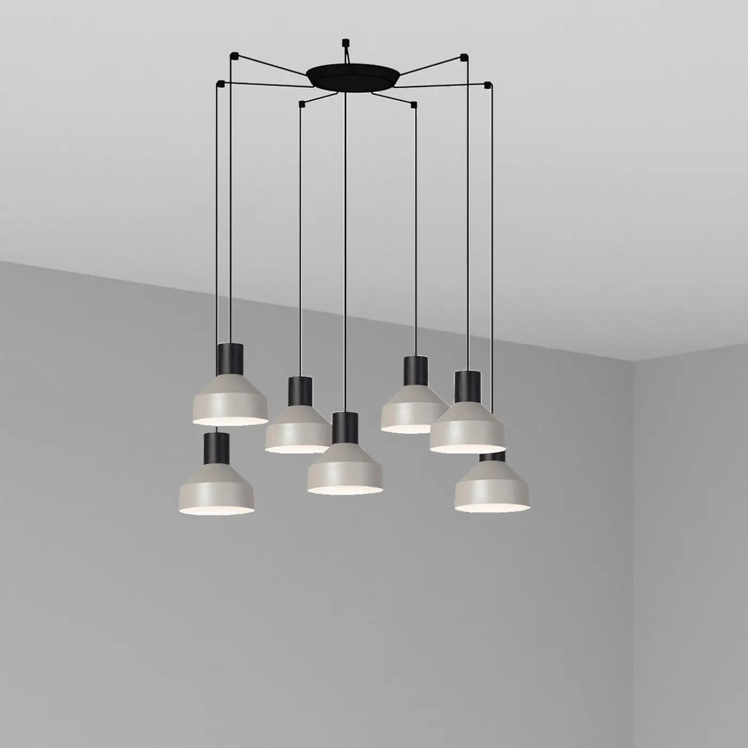 Suspension Kombo 20 cm grise à 7 suspensions de Faro Barcelona