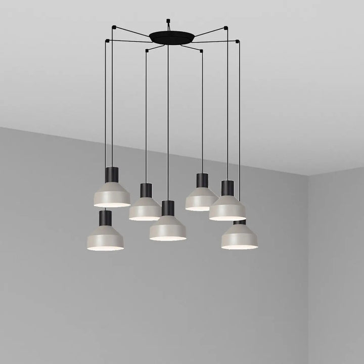 Suspension Kombo 20 cm grise à 7 suspensions de Faro Barcelona