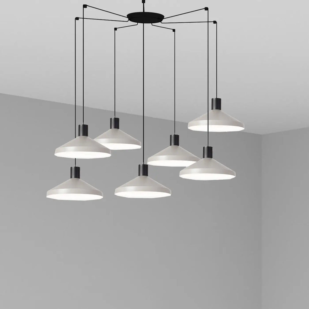 Suspension Kombo 40 cm grise à 7 suspensions de Faro Barcelona