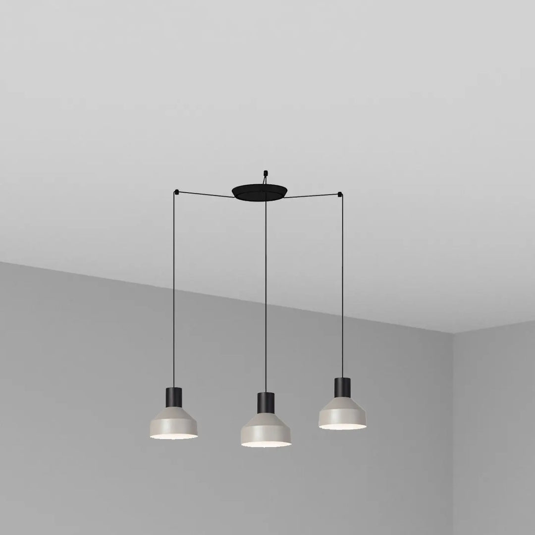 Suspension Kombo 20 cm grise à 3 suspensions de Faro Barcelona