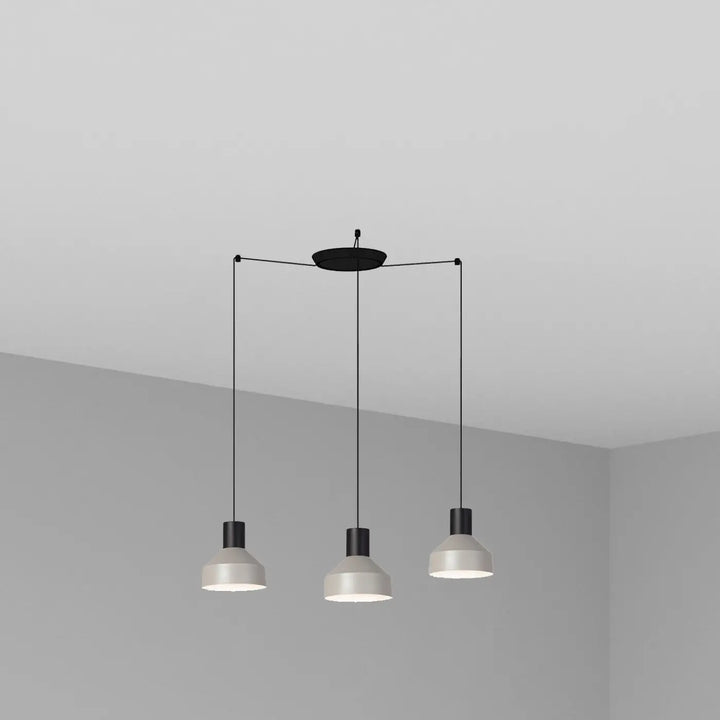 Suspension Kombo 20 cm grise à 3 suspensions de Faro Barcelona