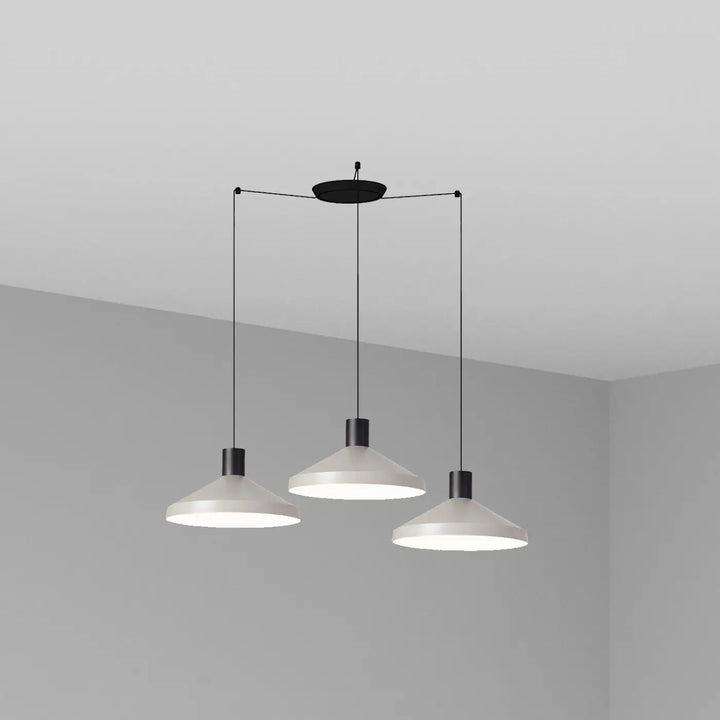 Suspension Kombo 40 cm grise à 3 suspensions de Faro Barcelona
