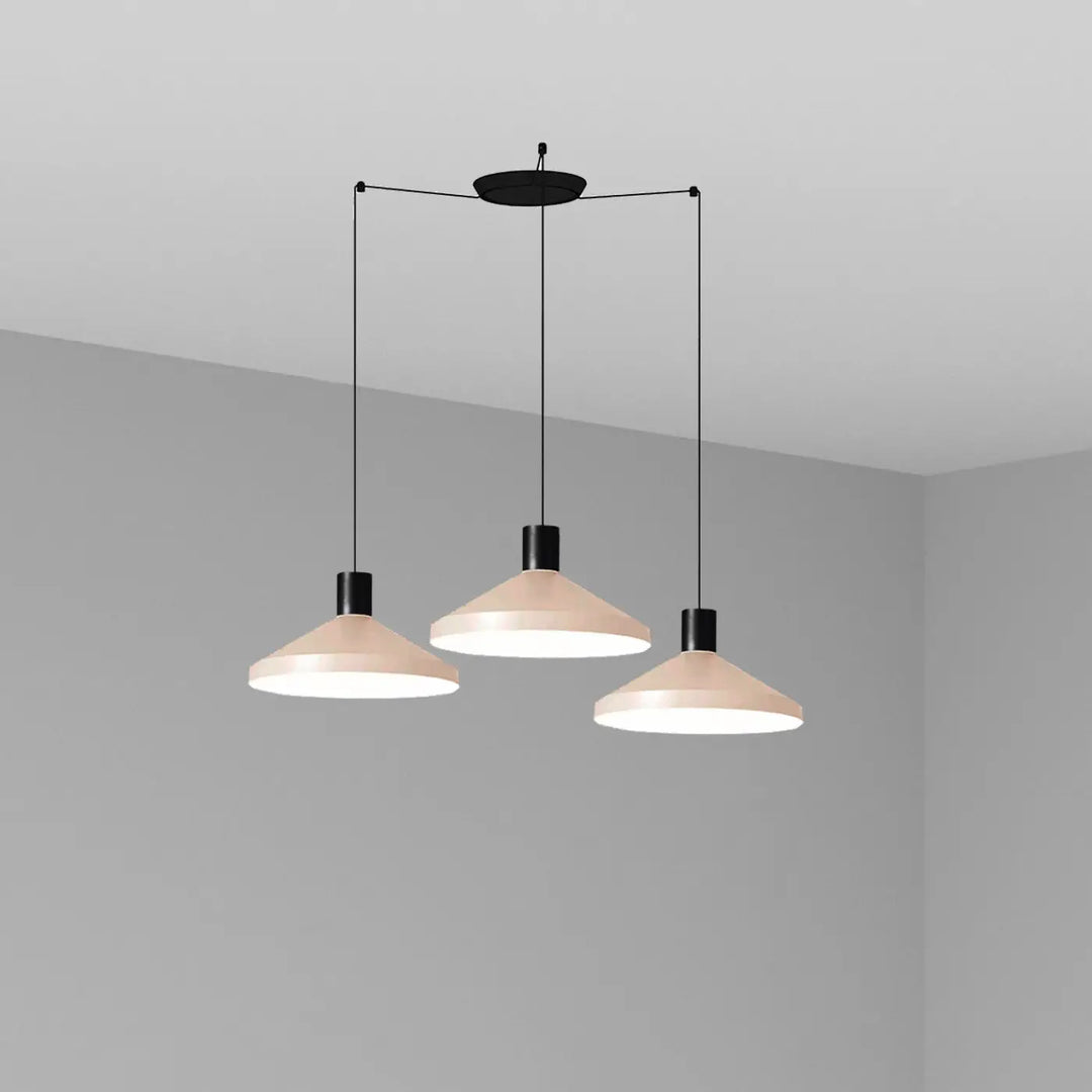 Suspension Kombo 40 cm beige à 3 suspensions de Faro Barcelona