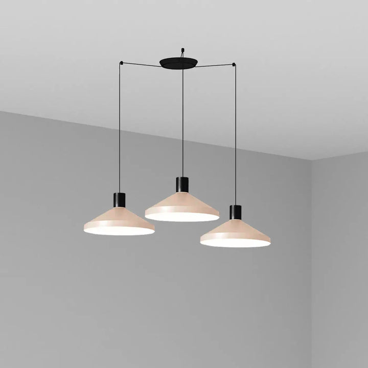 Suspension Kombo 40 cm beige à 3 suspensions de Faro Barcelona