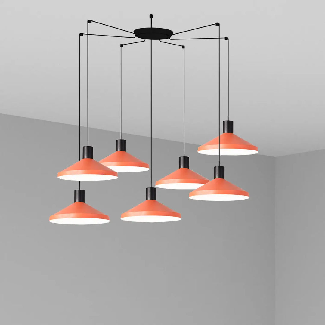 Suspension Kombo 40 cm terracotta à 7 suspensions de Faro Barcelona