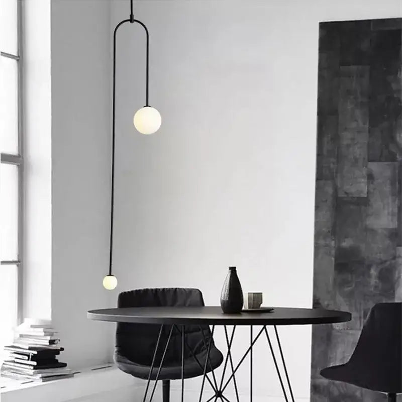 Modern Minimalism LED Pendant Lights for Restaurant Coffee Tables Kitchen Bar Black Chandelier Home Decor Hanging Light