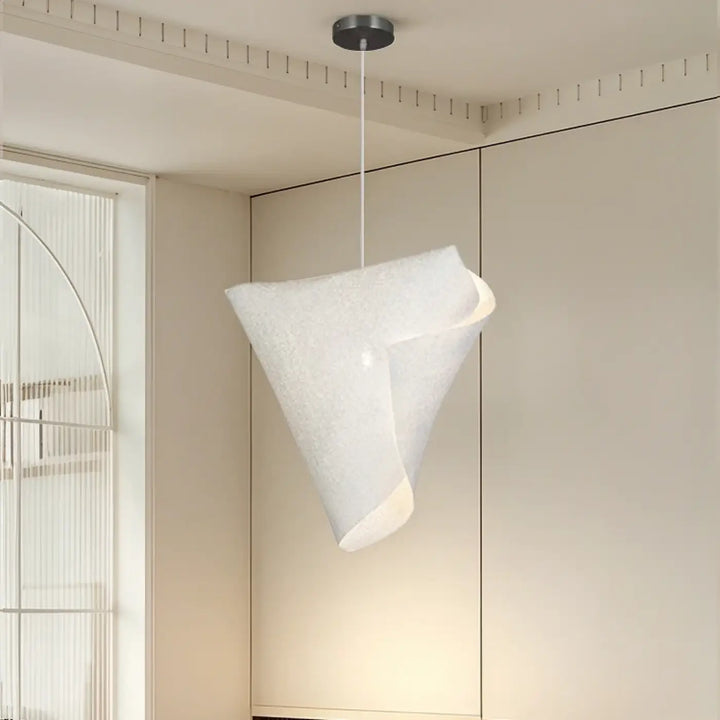 Suspension moderne blanc forme organique minimaliste