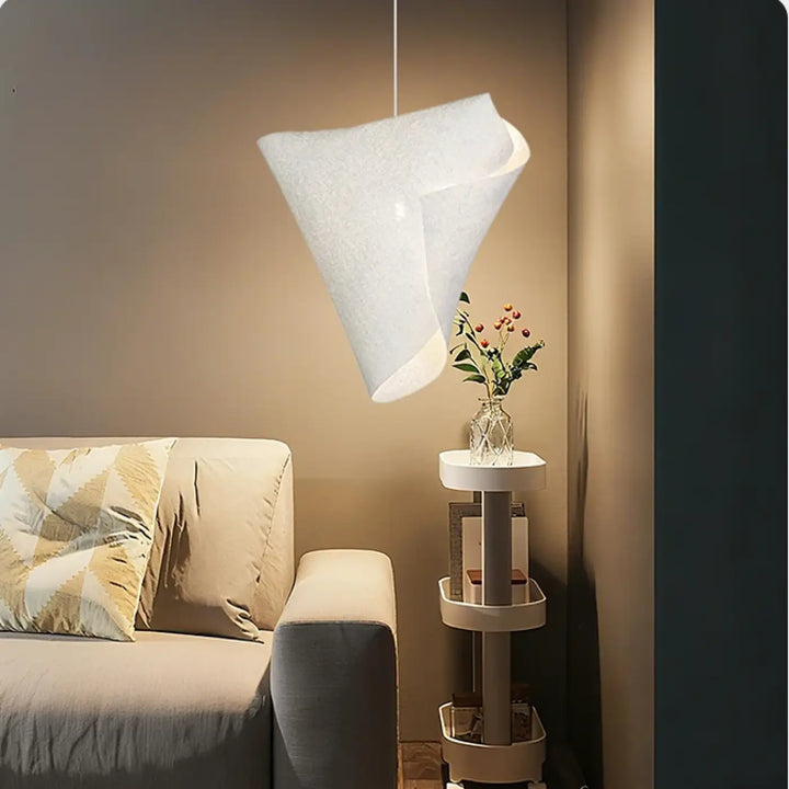 Suspension moderne blanc forme organique minimaliste