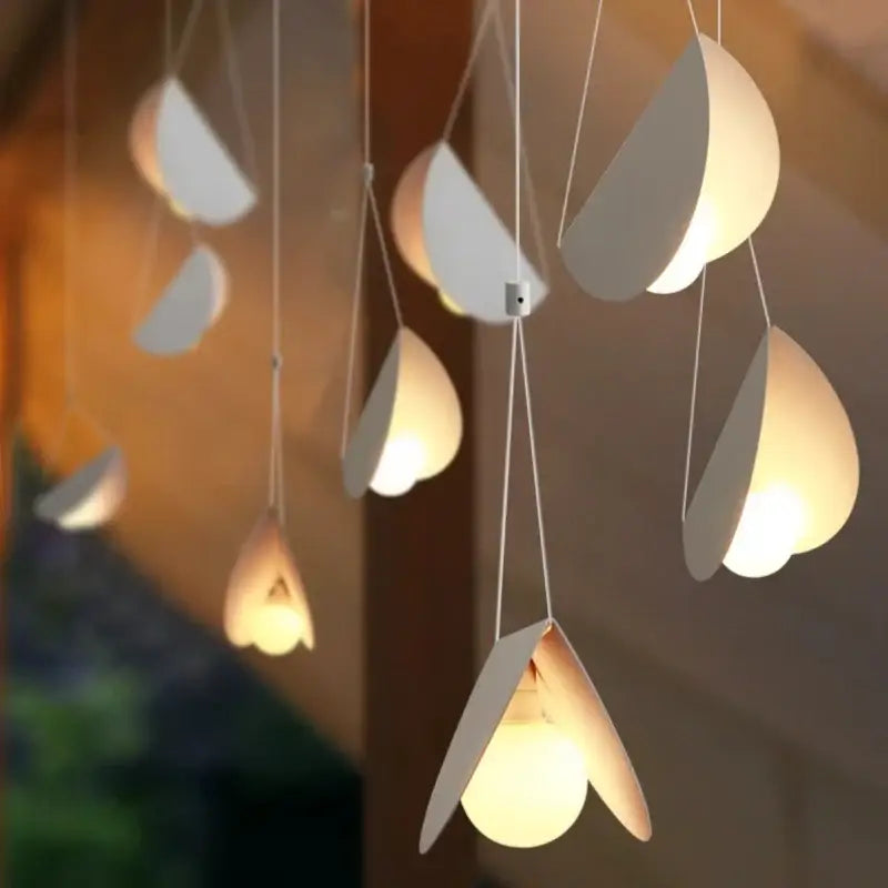 Suspension moderne blanche design origami lumineux
