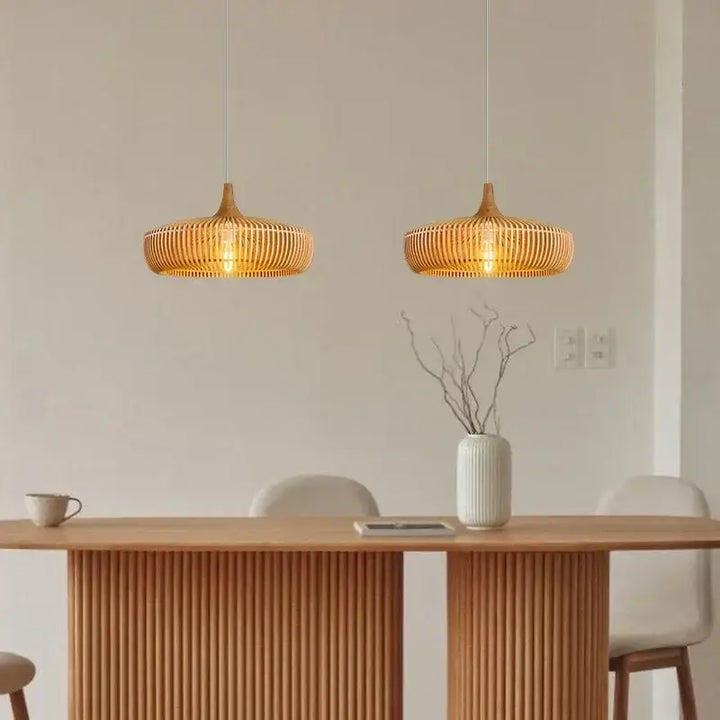 Suspension moderne en bois style naturel chic

