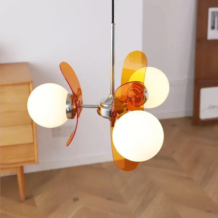 Suspension moderne chrome globes verre design rétro


