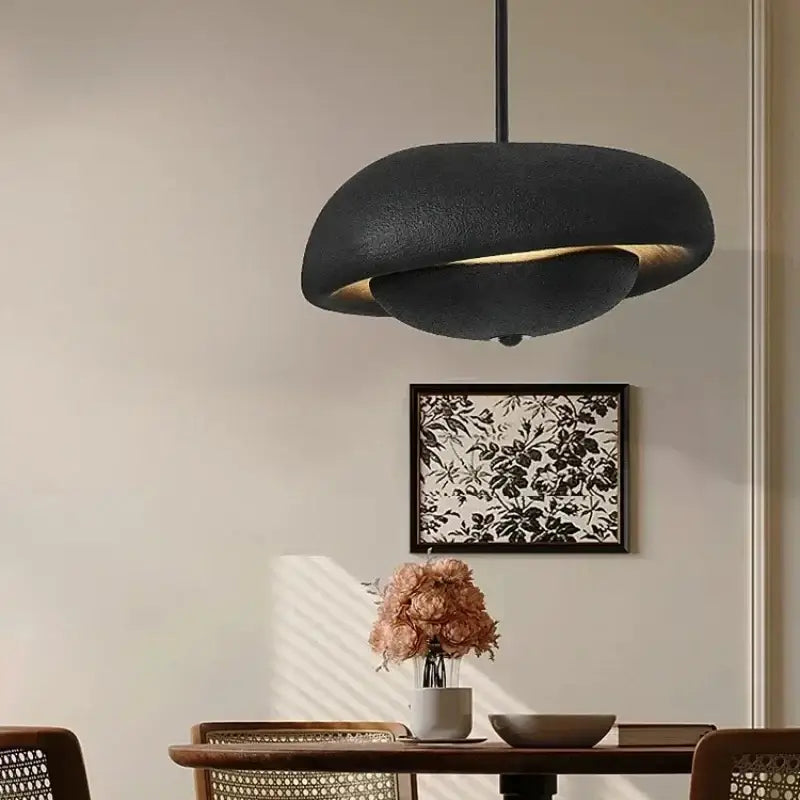 Suspension Moderne Design Dôme Texturé Blanc Noir Gris Intérieur Doré