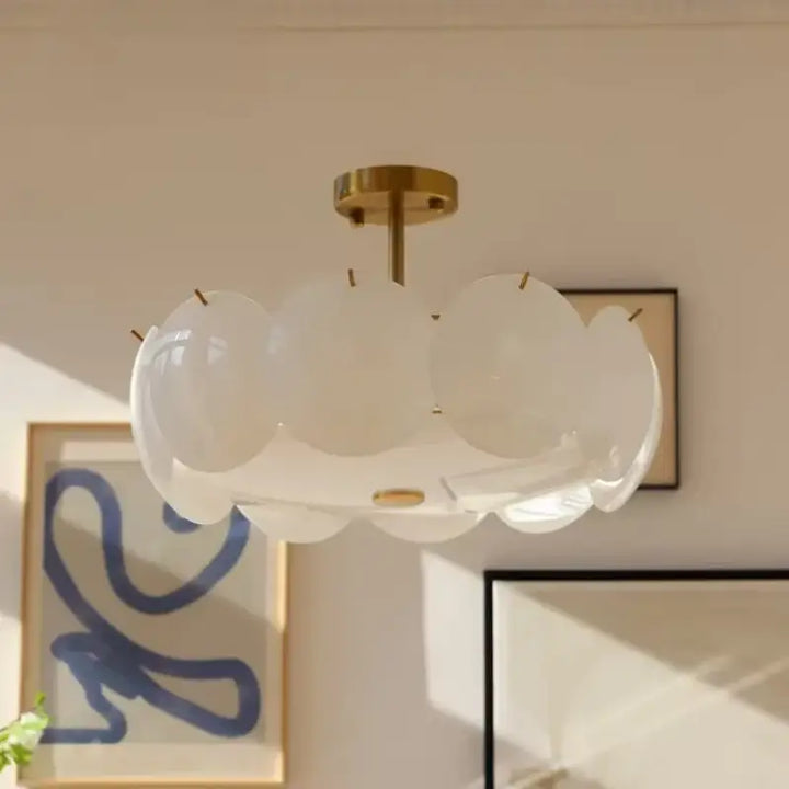 Cream White Glass Ceiling Light Modern Minimalist Retro Ceiling Chandeliers Living Room Dining Room Bedroom Light home
