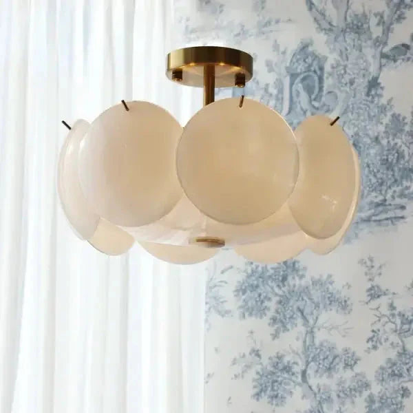 Cream White Glass Ceiling Light Modern Minimalist Retro Ceiling Chandeliers Living Room Dining Room Bedroom Light home