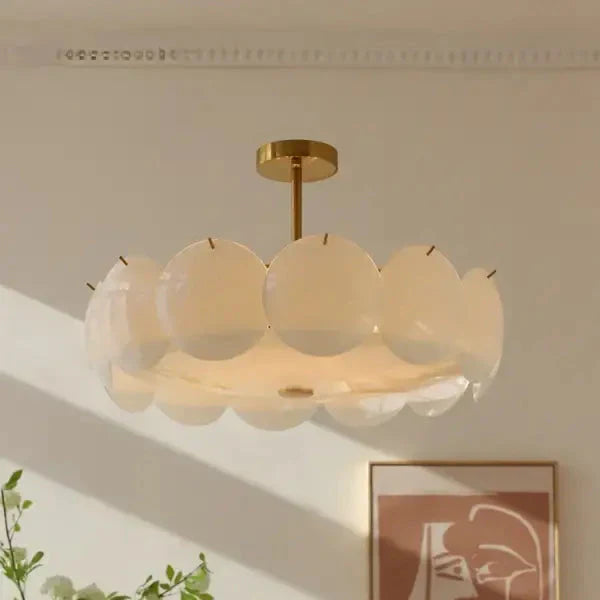 Cream White Glass Ceiling Light Modern Minimalist Retro Ceiling Chandeliers Living Room Dining Room Bedroom Light home