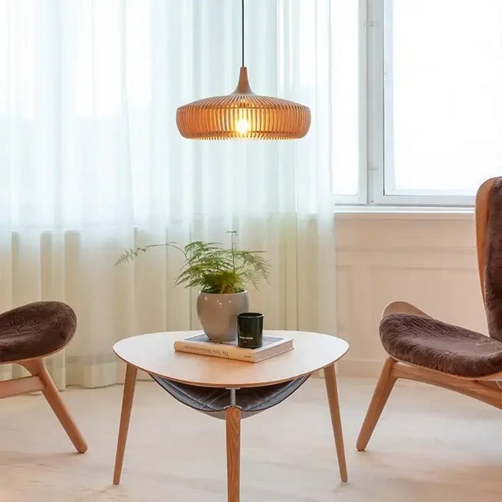 Suspension moderne en bois style naturel chic


