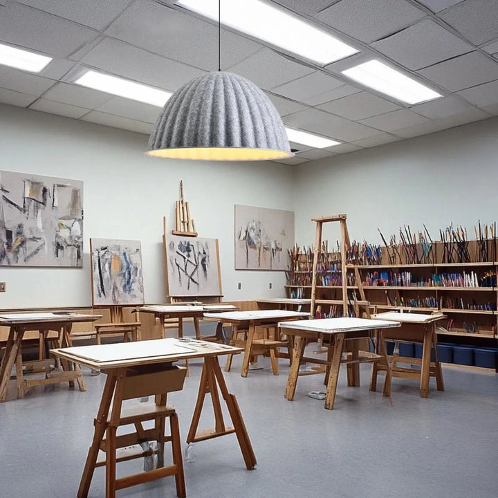 Suspension moderne en feutre côtelé style nordique