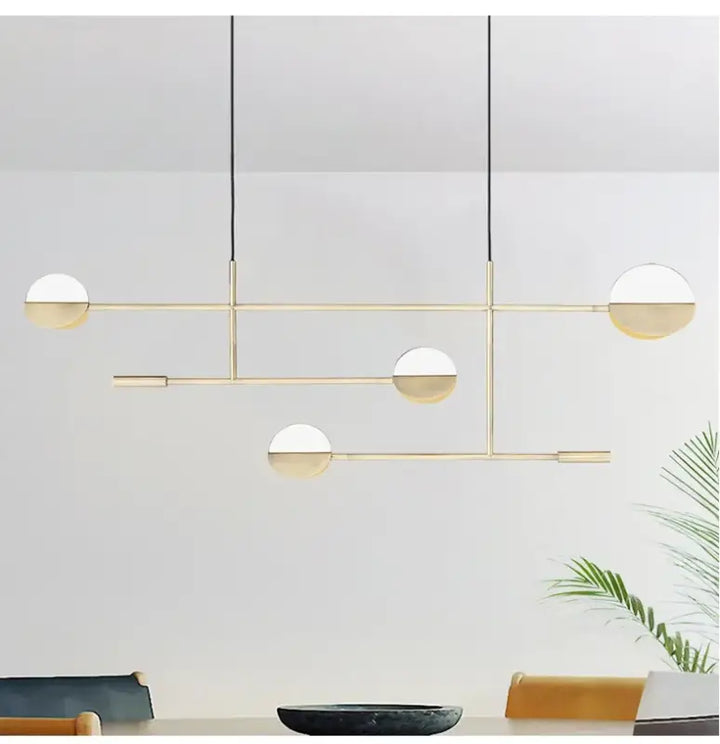 Suspension moderne graphique à globes noir doré élégant