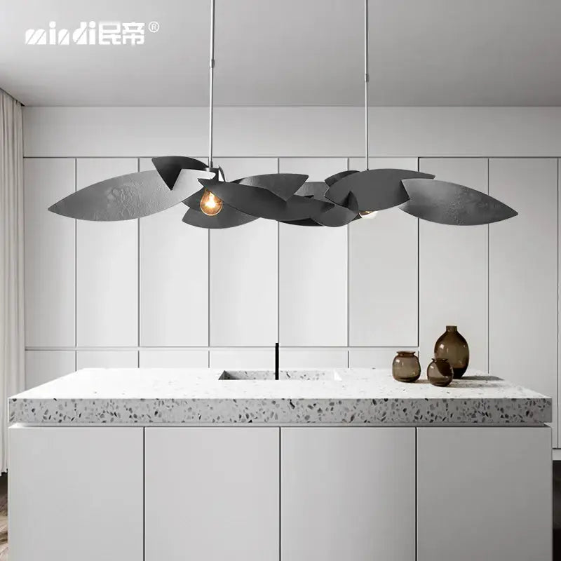 Suspension Moderne Métal Feuilles Sculpturales

