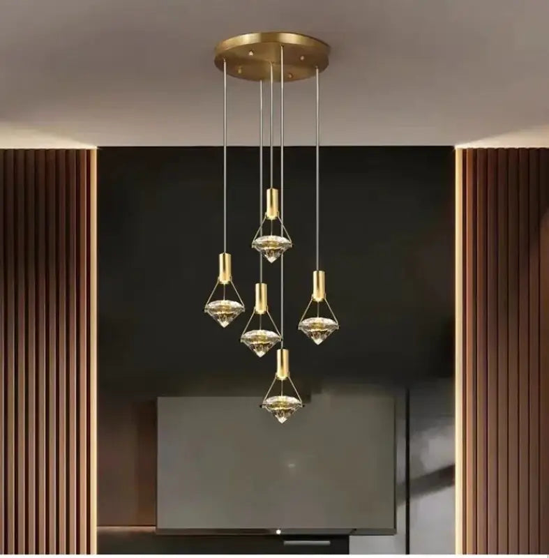 Suspension Moderne Multi Lumières Cristal Raffiné Éclat Chic
