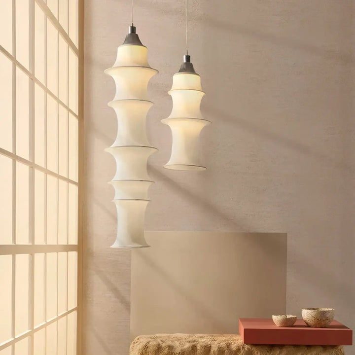 Nordic Minimalist Fabric Wabi Sabi Led Pendant Lights Living Dining Room Loft Home Decor Chandelier Bedroom Corner