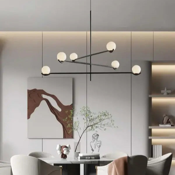 Modern Glass Ball Led Ceiling Chandelier Black Gold for Bedroom Living Dining Room Table Pendant Lamp Lusters Luminaire