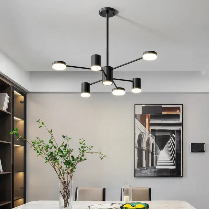 Led Chandelier Light for Living Dining Room Bedroom Ceiling Modern Nordic Pendant Lamp Black Chandelier Indoor Light