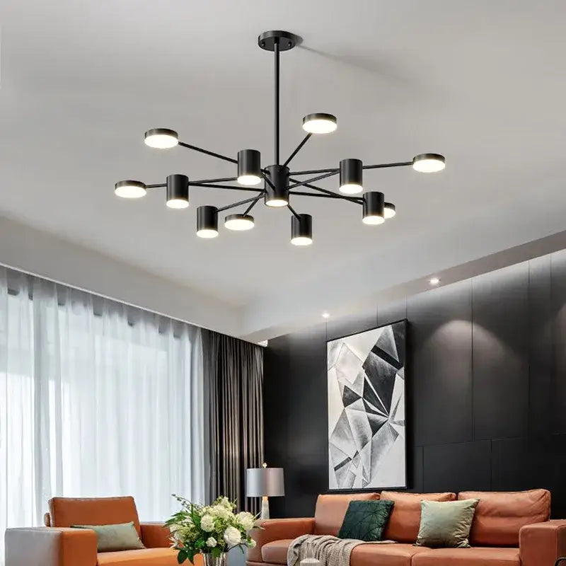 Led Chandelier Light for Living Dining Room Bedroom Ceiling Modern Nordic Pendant Lamp Black Chandelier Indoor Light