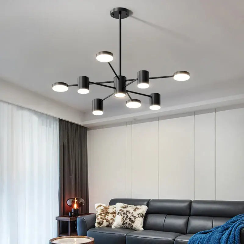 Led Chandelier Light for Living Dining Room Bedroom Ceiling Modern Nordic Pendant Lamp Black Chandelier Indoor Light