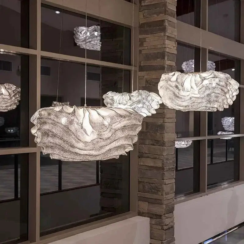 Suspension Nuage Design Ondulé LED Moderne

