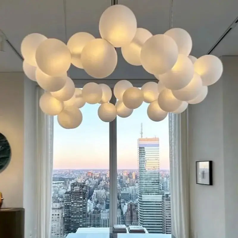 Nordic Acrylic Ball Ceiling Chandelier for Living Room Bedroom Hall Pendant Lamp Minimalist Decor Indoor Lighting