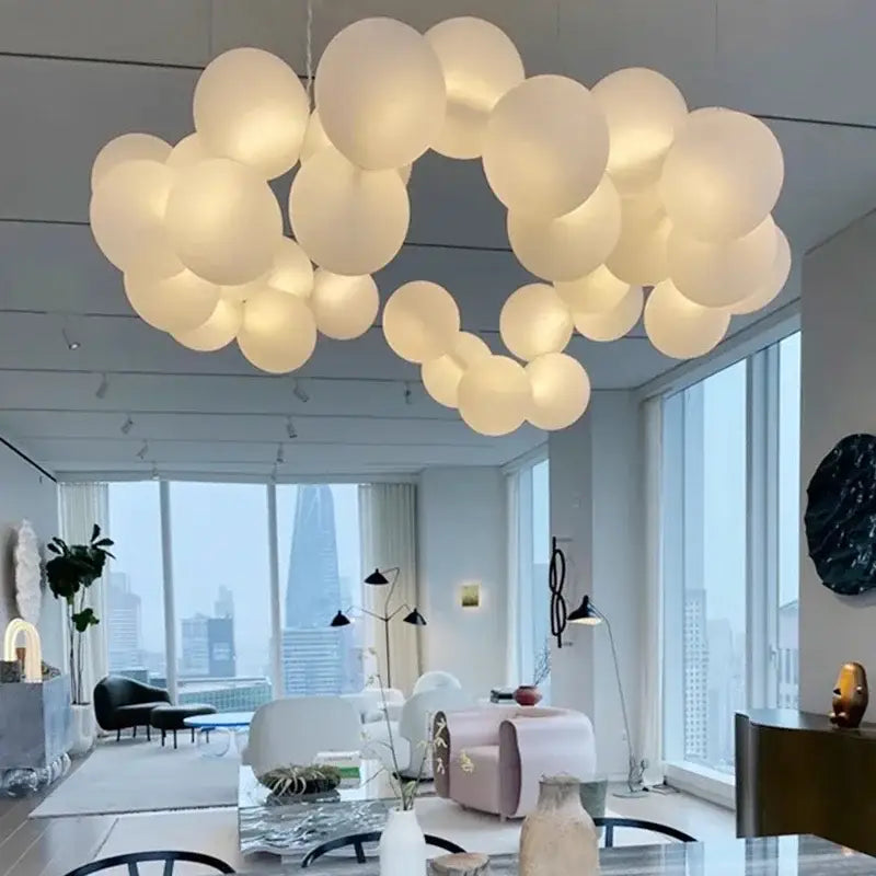 Nordic Acrylic Ball Ceiling Chandelier for Living Room Bedroom Hall Pendant Lamp Minimalist Decor Indoor Lighting
