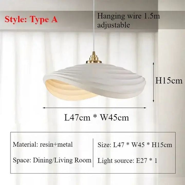 Suspension organique blanche design sculpté style élégant