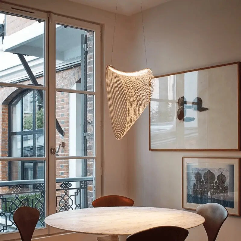 Suspension Originale En Acrylique Beige Élégante