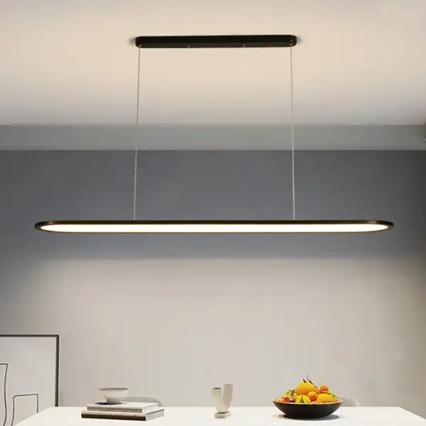 Suspension Ovale Minimaliste À LED Pour Intérieur Moderne Épuré

