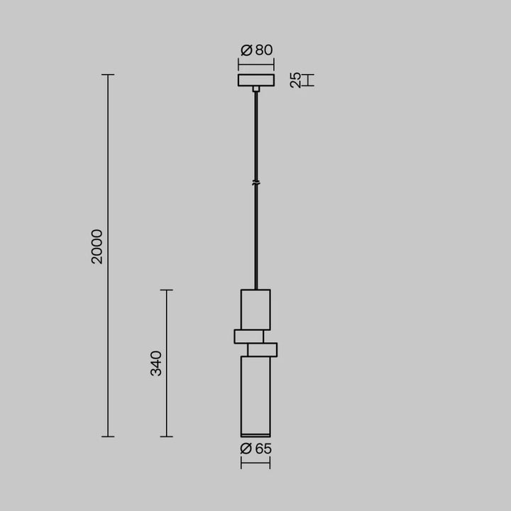 Suspension palette moderne avec abat-jours cylindriques empilés en finition mate noir et verre gris élégants