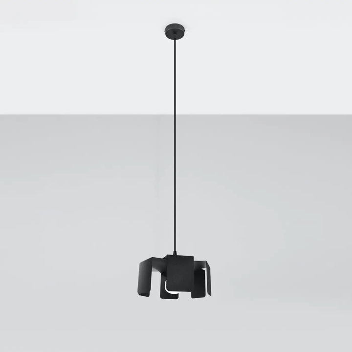 Suspension Tulip noire en acier, éteinte