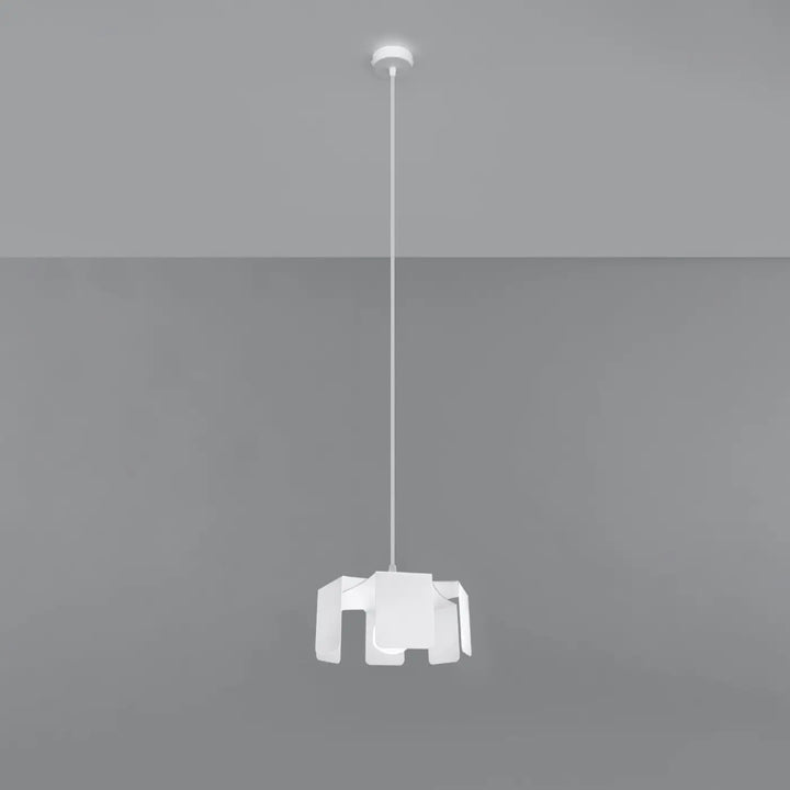 Suspension Tulip blanche en acier, éteinte