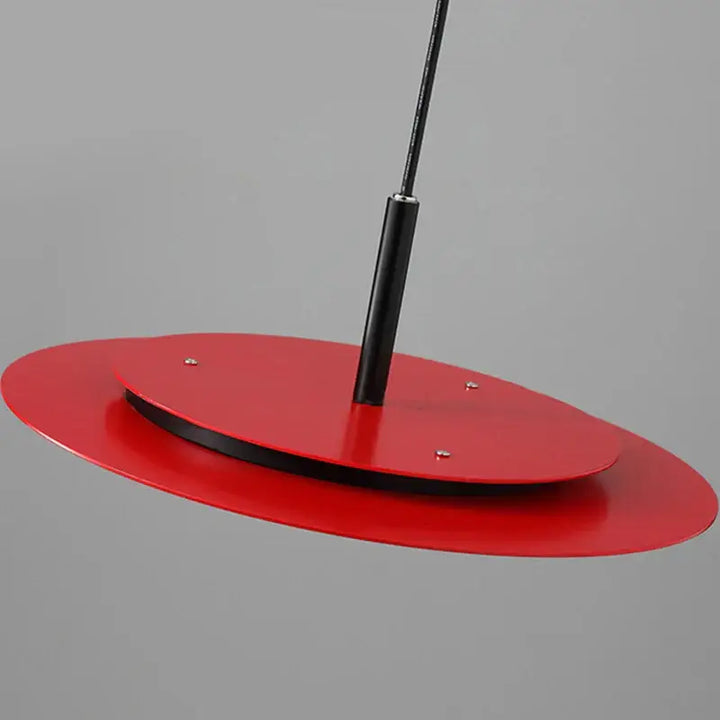 Suspension plate design métal noir et rouge pour salle à manger