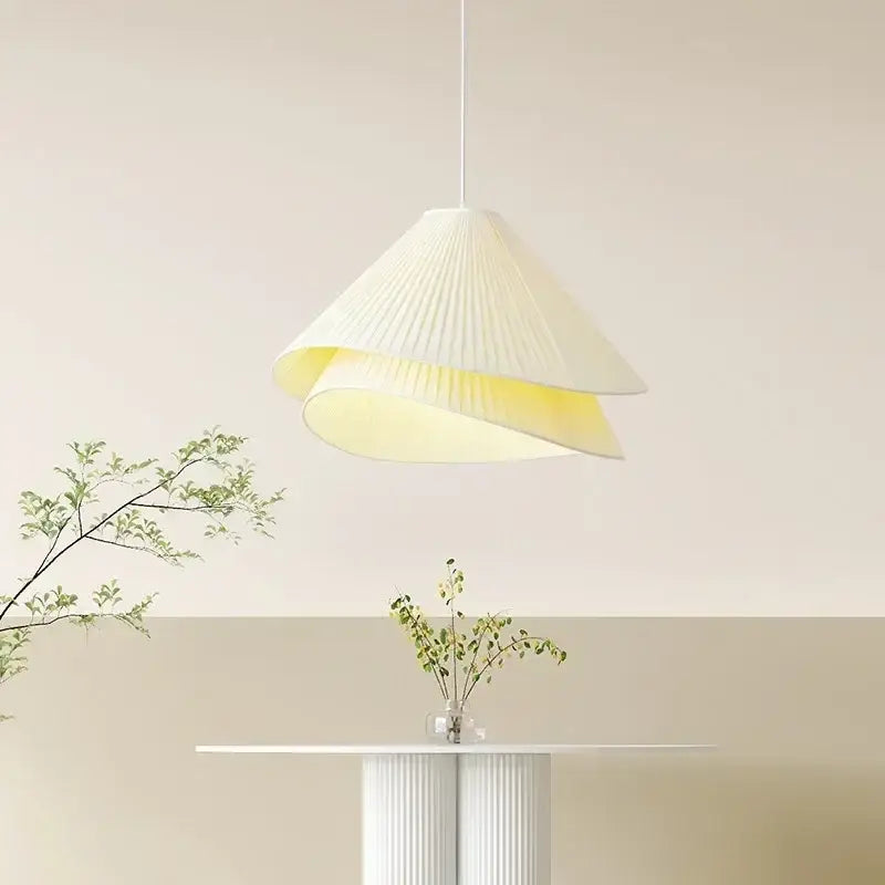 Nordic Cream Style Fabric Dining Table Pendant Lamp Living Room Kitchen E27 Chandeliers Lighting Bedroom Hanging Light
