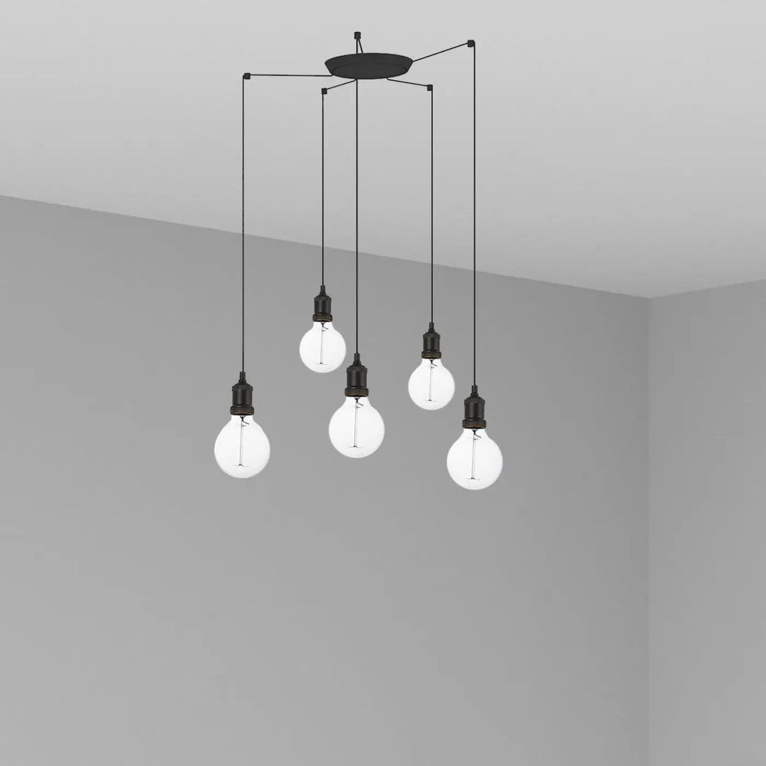 Suspension Art noire 5 lumières de Faro Barcelona